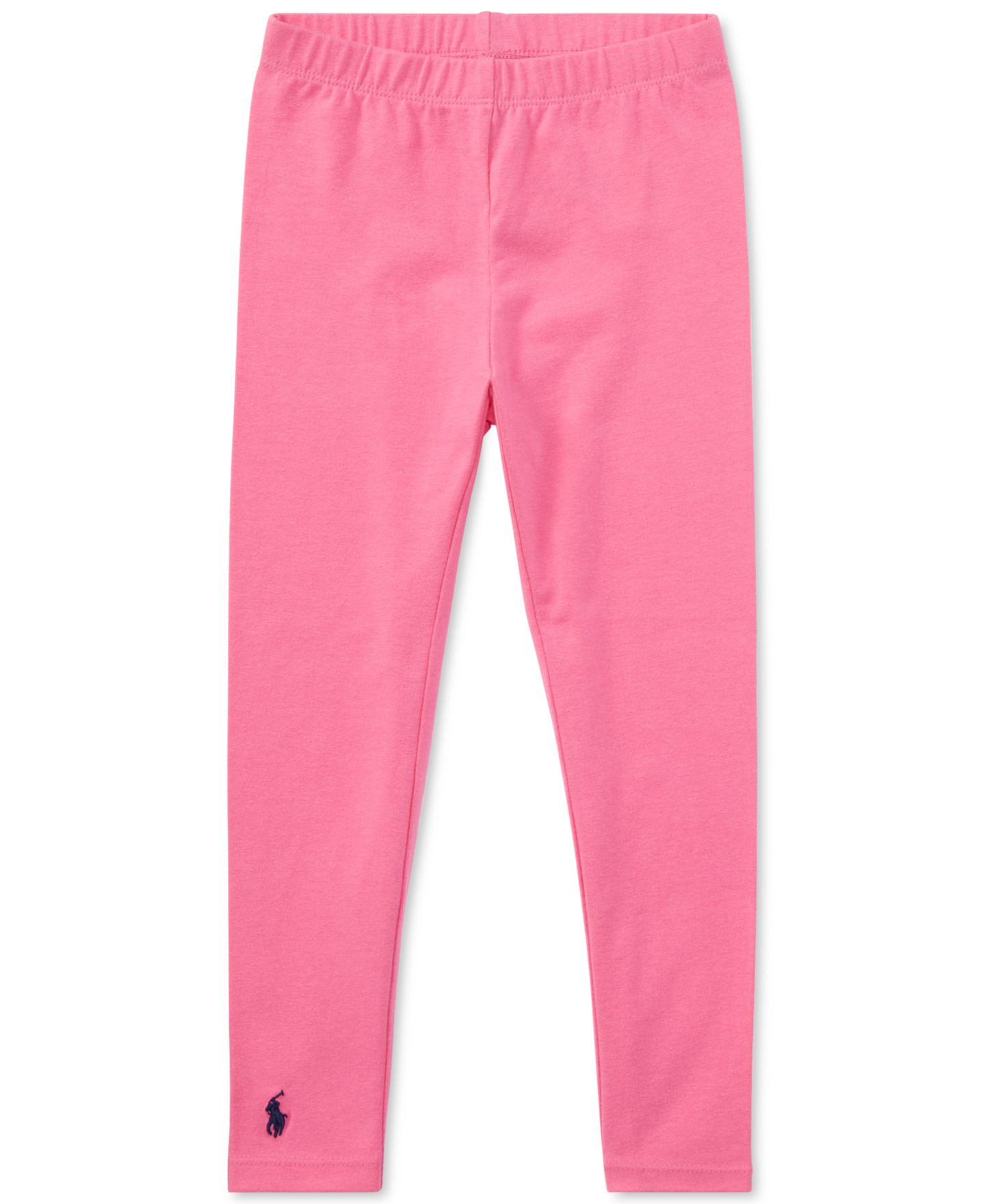 Леггинсы Polo Ralph Lauren Stretch Embroidered Pony Stretch Cotton Leggings для девочек, цвет: Розовый — фото 1