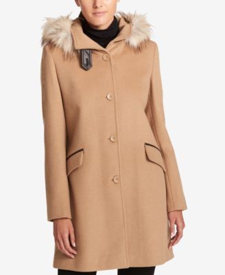 Coat hooded cashmere wool buy small