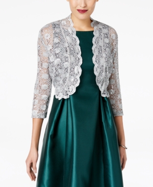 image of R & M Richards Scalloped Sequin Lace Bolero