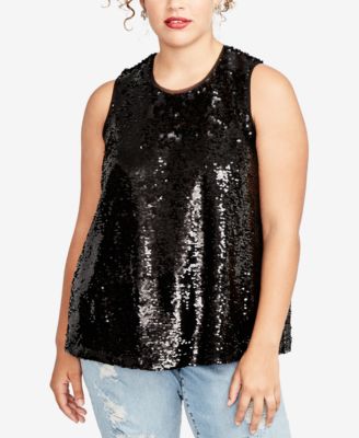 RACHEL Rachel Roy - Plus Size Sequinned Top