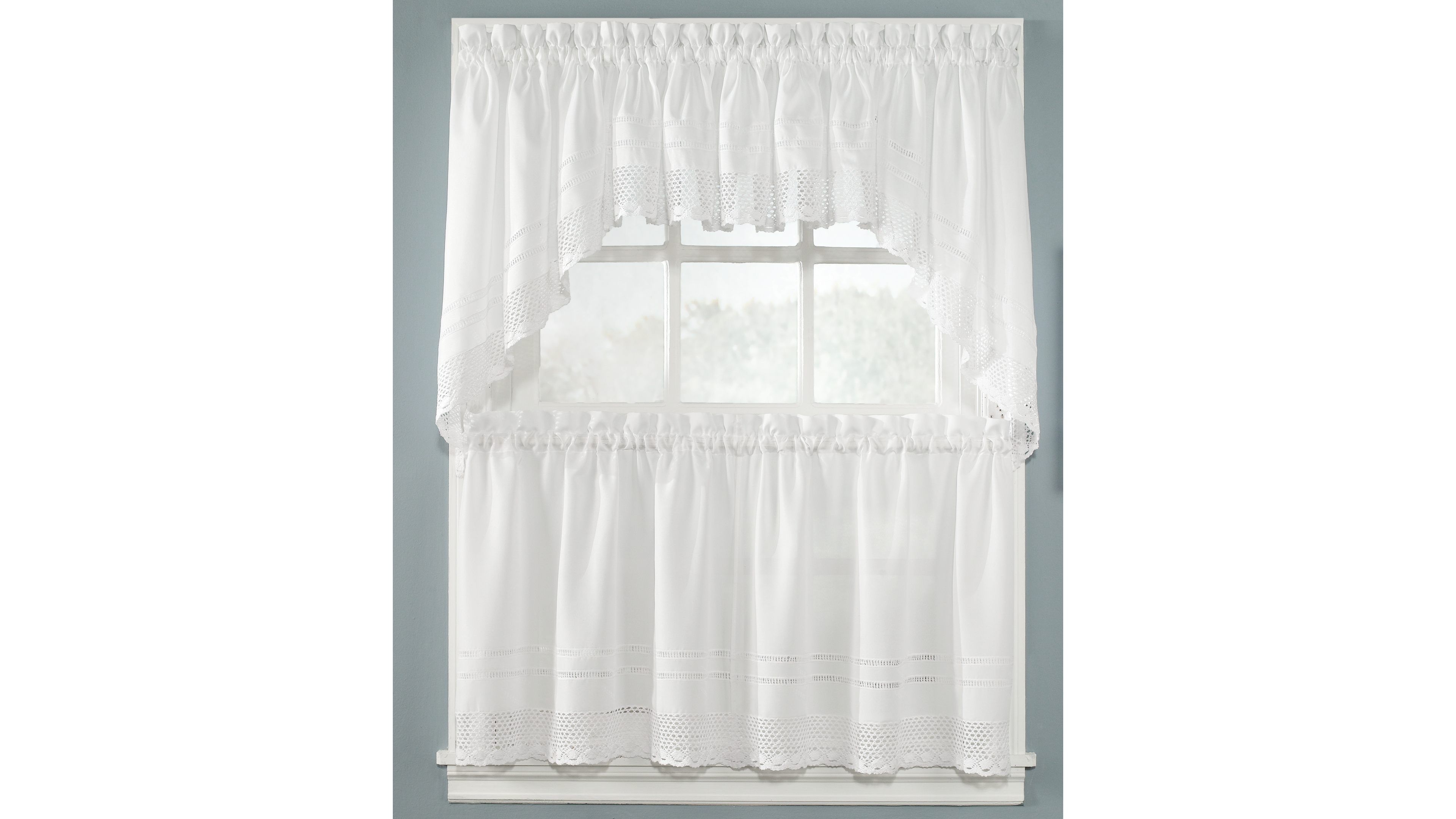 Peri Pair of Crochet 58" x 30" Swag Valances