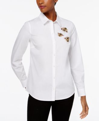 Charter Club - Cotton Embellished Bees Shirt