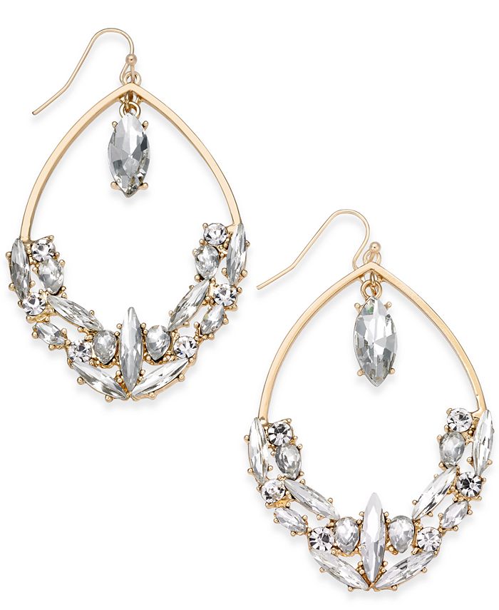 Thalia Sodi Gold-Tone Crystal Drop Earrings, Created for Macy's - Macy's