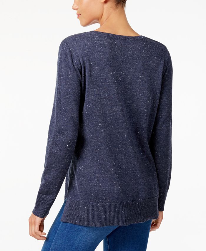 Style & Co Cotton Crew-Neck Sweater, Created for Macy's - Macy's