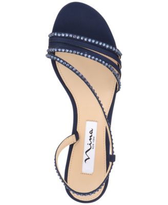 nina navy blue evening shoes