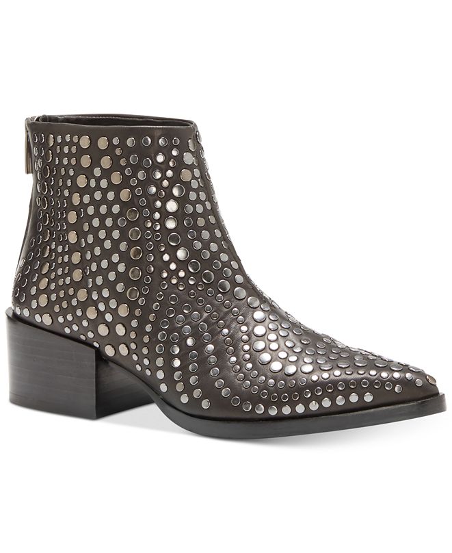 zyrannia pointy toe studded booties