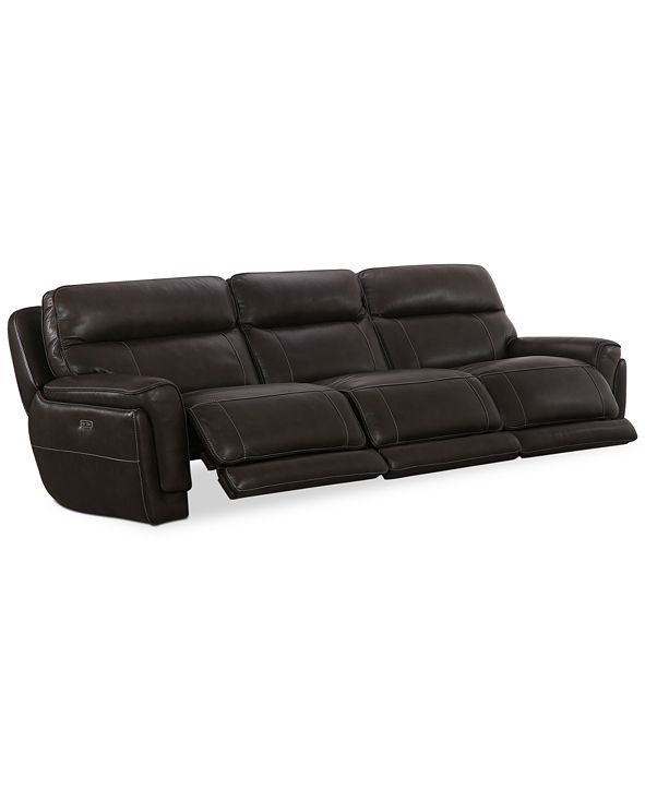 Furniture Summerbridge 3-Pc. Leather Sectional Sofa with 3 