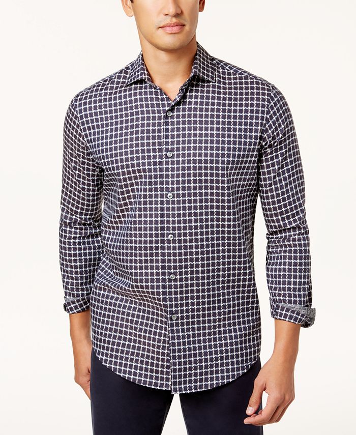 Tasso Elba Men's Checkered Shirt, Created for Macy's - Macy's