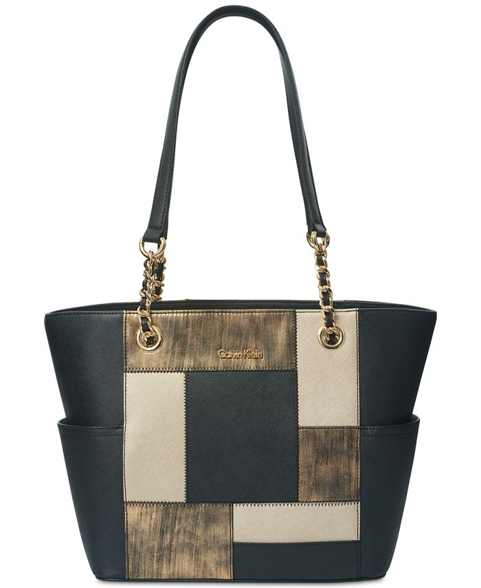 weefgetouw Peregrination lood Calvin Klein Hayden Saffiano Leather Tote Bag & Reviews - Handbags &  Accessories - Macy's