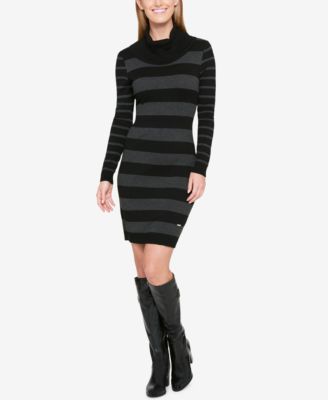Tommy Hilfiger - Striped Cowl-Neck Sweater Dress