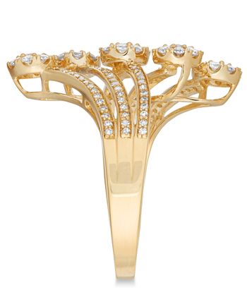 Macy's - Diamond Multiple Cluster Waterfall Statement Ring (1 ct. t.w.) in 14k Gold