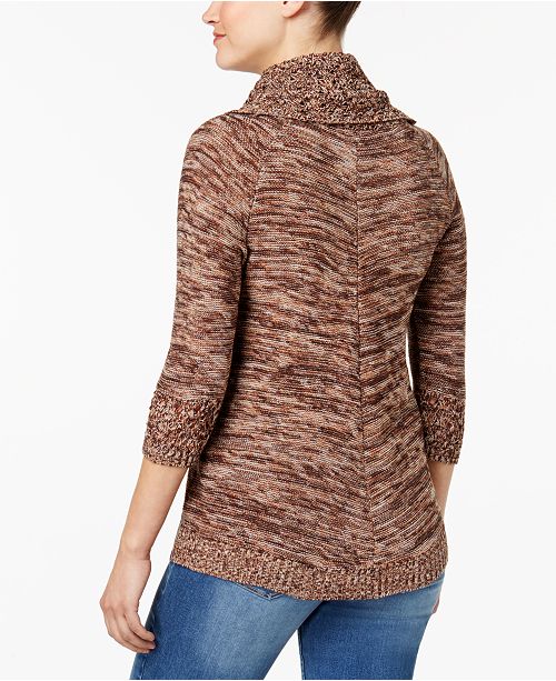 NY Collection Petite Marled CowlNeck Sweater & Reviews Sweaters Petites Macy's
