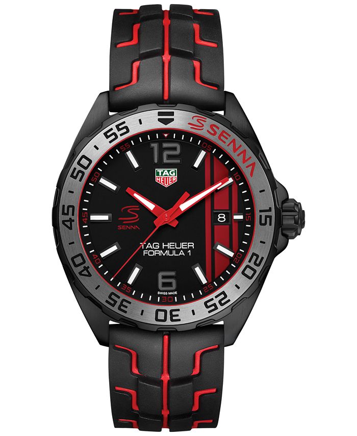 TAG Heuer LIMITED EDITION Men s Swiss Senna Black Red Rubber