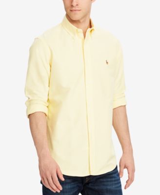 yellow long sleeve button up shirt