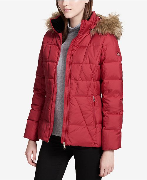 Calvin Klein Faux Fur Lined Down Coat Reviews Coats Women