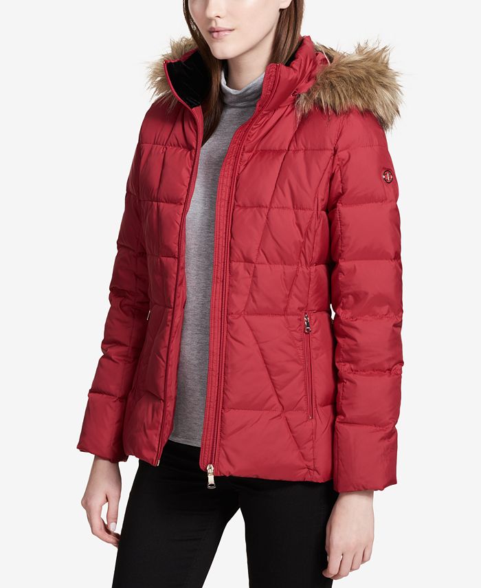 Calvin Klein Faux-Fur-Lined Down Coat & Reviews - Coats & Jackets - Women -  Macy's
