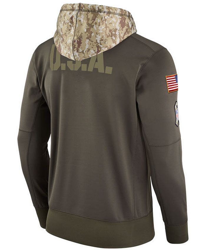 Men's detroit lions nike olive salute hotsell to service sideline therma performance pullover hoodie