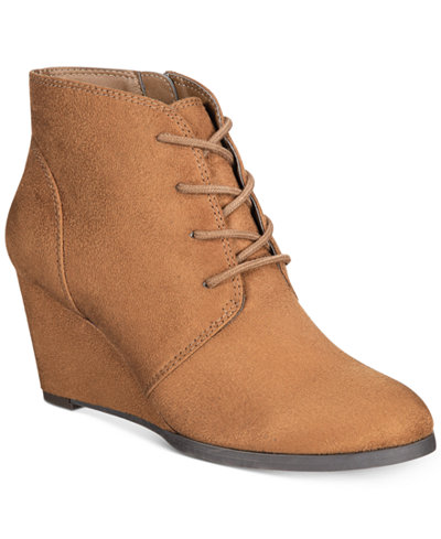 American Rag Baylie Lace-Up Wedge Booties, Created for Macy's - Boots ...