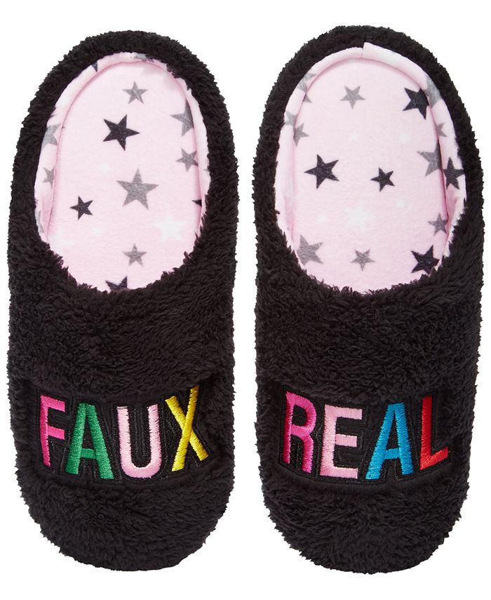 PJ Couture Women s Faux Real Fleece Slippers Macy s