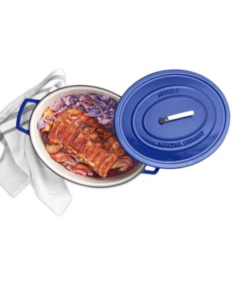 Martha Stewart Collection - Cast Iron Enameled Oval Casserole, 8 Qt. Cranberry