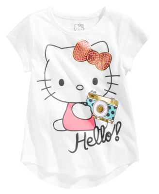 Hello Kitty - Hello! Camera Cotton T-Shirt, Toddler Girls (2T-5T) & Little Girls (2-6X)