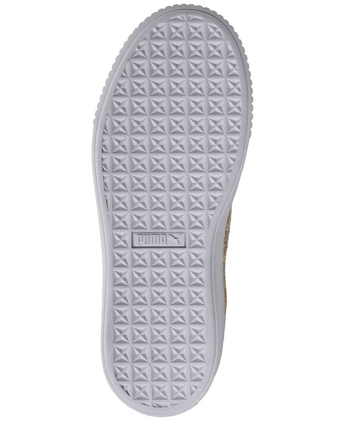 puma basket platform glitter