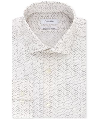 Calvin Klein - Men's Slim-Fit Non-Iron Performance Stretch Pebble Print Dress Shirt