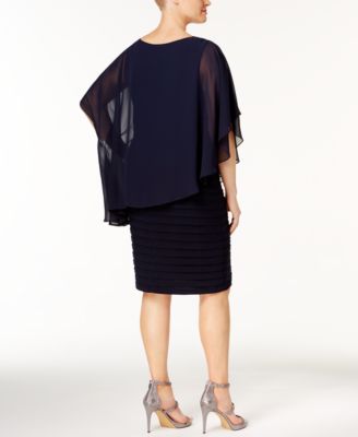 Plus Size Chiffon Capelet Sheath Dress