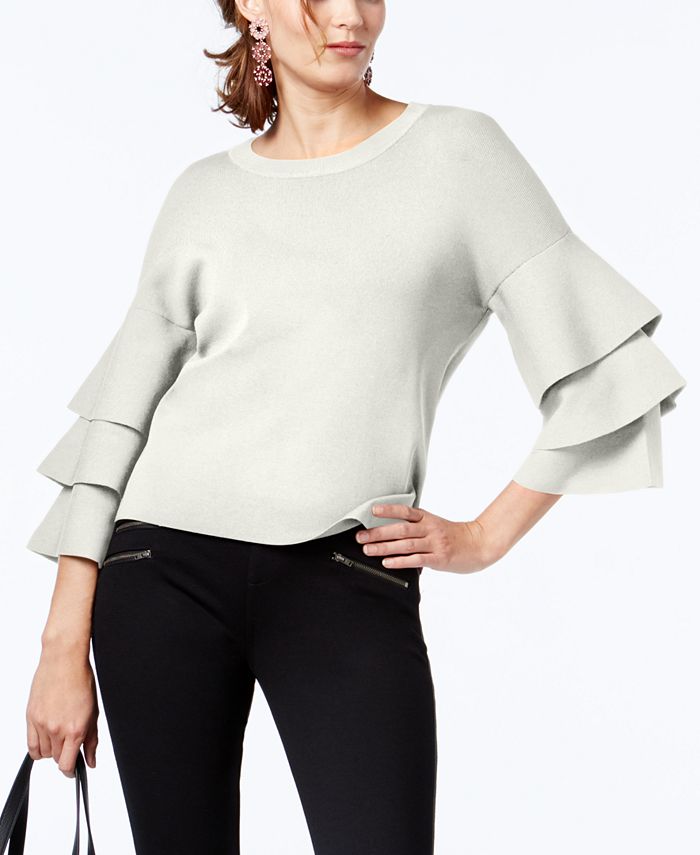 INC International Concepts I.N.C. Petite Tiered-Sleeve Sweater, Created ...