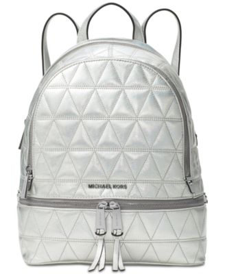 michael kors metallic signature rhea zip backpack