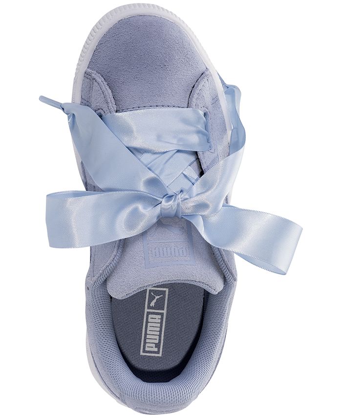 Puma Little Girls' Suede Heart Casual Sneakers from Finish Line Macy's