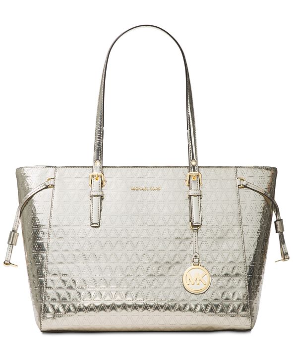 voyager medium metallic logo tote