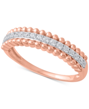 image of Diamond Beaded Style Band (1/4 ct. t.w.) in 14k Rose Gold