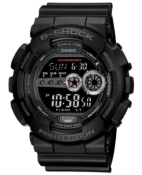 G-Shock Men's XL Digital Black Resin Strap Watch GD100-1B & Reviews ...