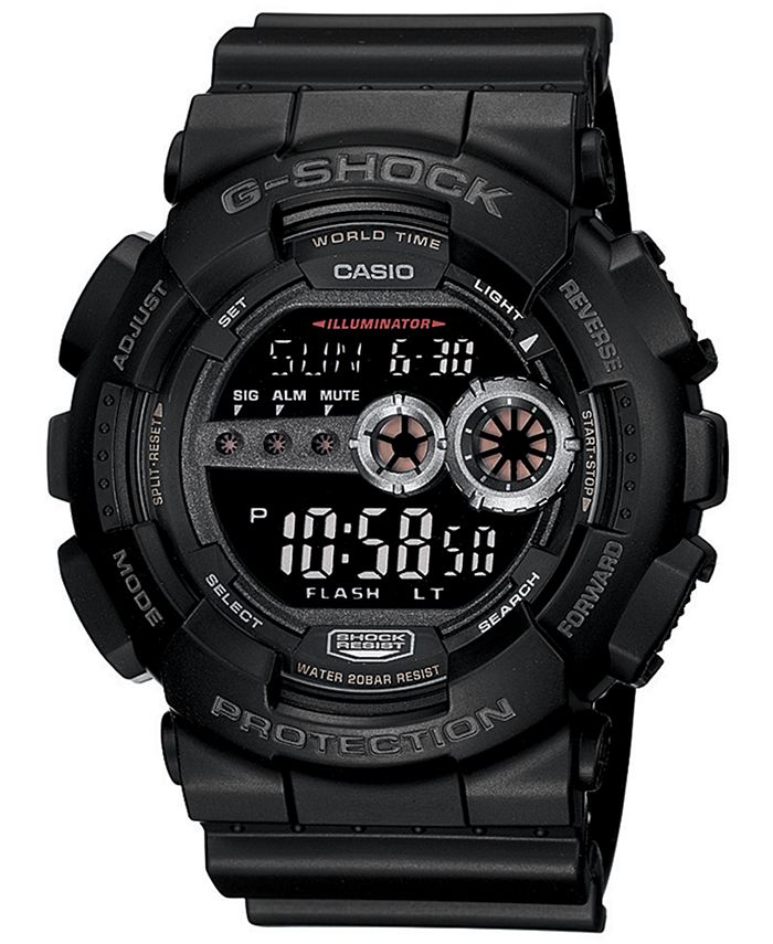 G-Shock Men's XL Digital Black Resin Strap Watch GD100-1B - Macy's