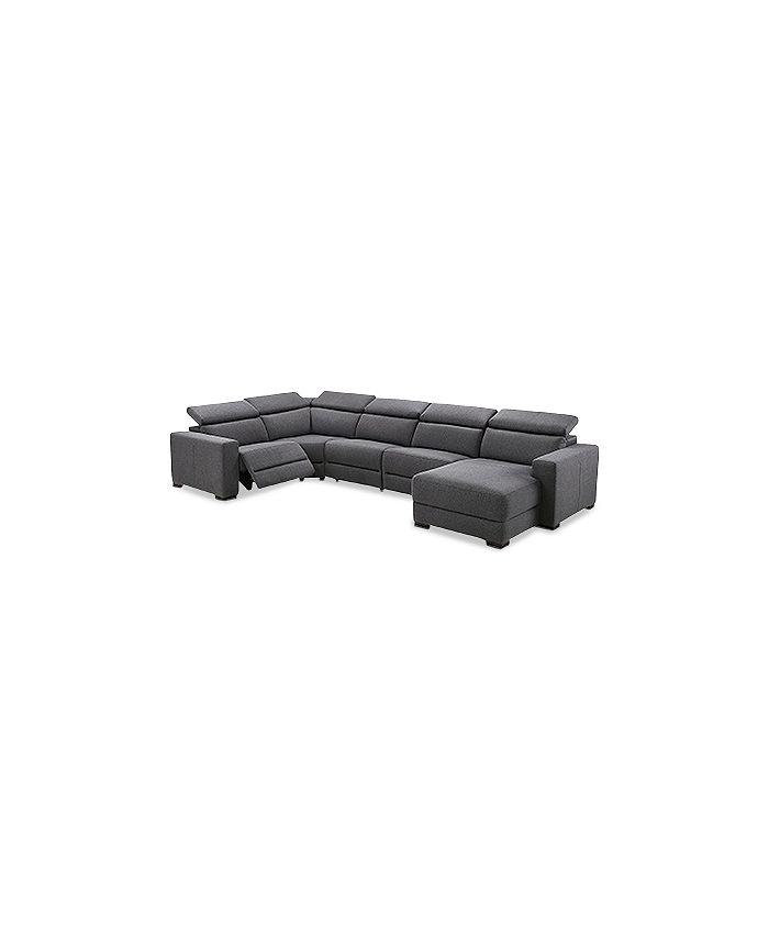 Nevio Fabric Power Reclining Sectional Sofa