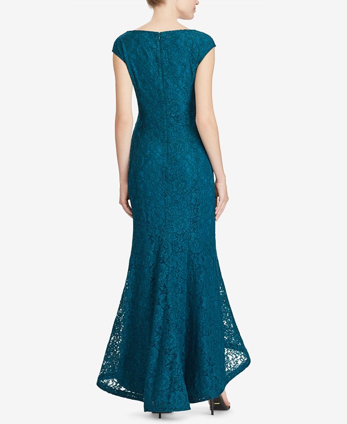 Lauren Ralph Lauren Women's Floral Lace Dress, Meridian Jade, 14 main image 1