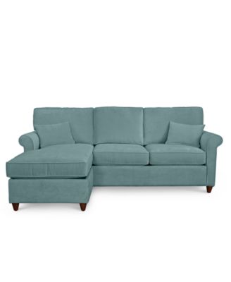 Lidia 82" Fabric 2-Pc. Reversible Chaise Sectional Sofa with Storage Ottoman - Custom Colors