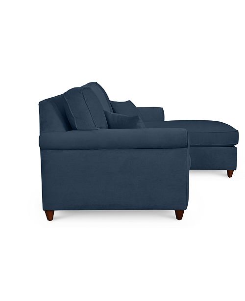 Furniture Lidia 82 Fabric 2 Pc Reversible Chaise Sectional Sofa