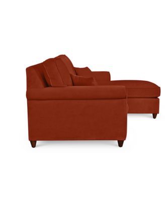 Lidia 82" Fabric 2-Pc. Reversible Chaise Sectional Sofa with Storage Ottoman - Custom Colors