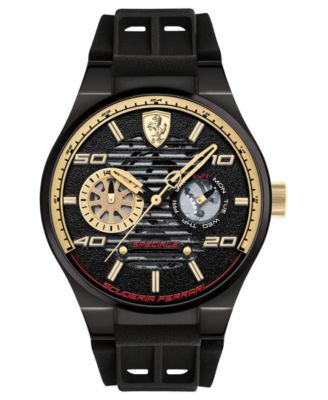 Ferrari - Men's Speciale Multi Black Silicone Strap Watch 44mm