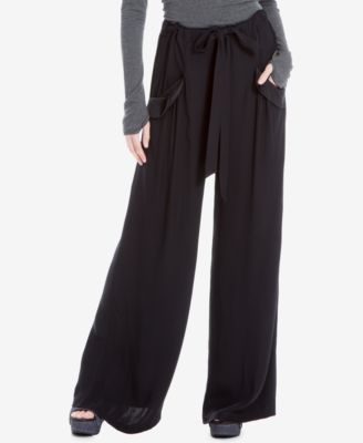 Max Studio London - Wide-Leg Satin-Trim Pants