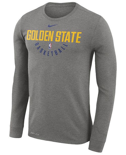 Nike Men's Golden State Warriors Dri-FIT Cotton Practice Long Sleeve T ...