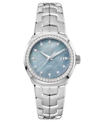 TAG Heuer - Women's Swiss LINK Diamond (3/4 ct. t.w.) Stainless Steel Bracelet Watch 32mm