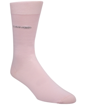 CALVIN KLEIN MEN'S SOCKS, GIZA COTTON FLAT KNIT CREW