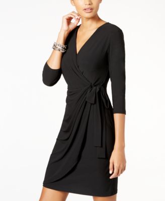 INC International Concepts - Petite Solid Wrap Dress
