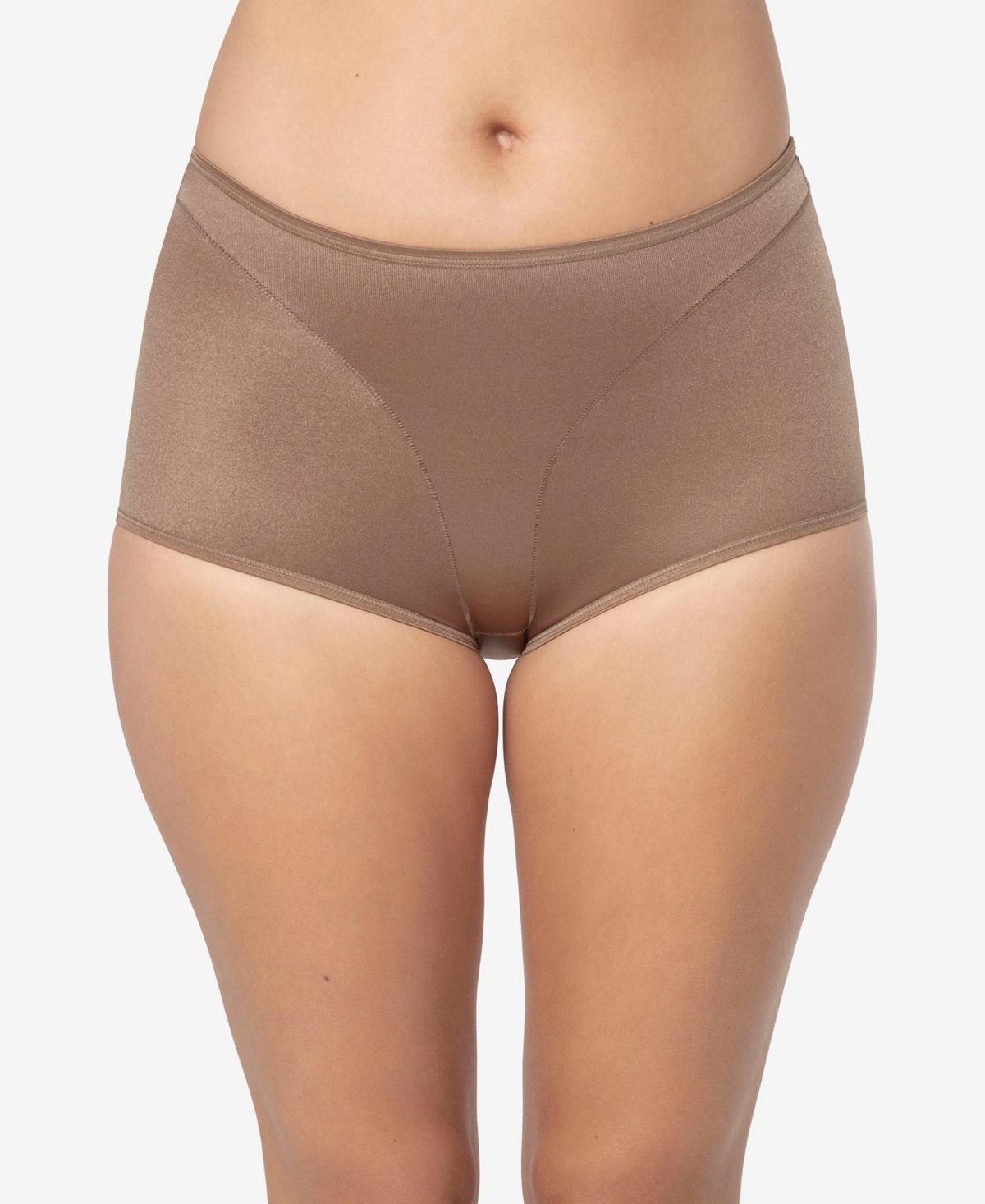 Women's Light Tummy-Control Hi Cut Thong-Silhouette Panty 01214 - Brown
