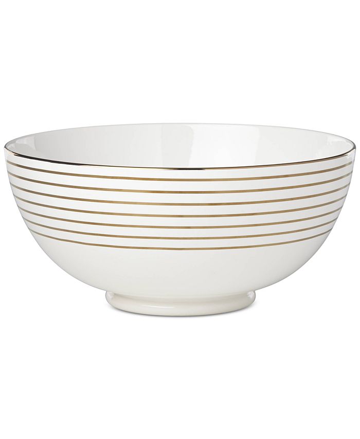 kate spade new york Charles Lane GoldTone Stripe Accents Serving Bowl