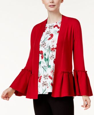 Alfani - Petite Ruffled Open-Front Cardigan