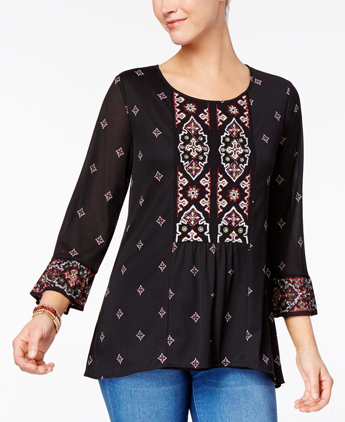 Top Sans Manches Style & Co Brodé - Taille M - Blanc - Neuf Sans étiquettes